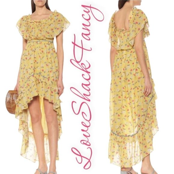 LOVE SHACK FANCY ALEXIA RUFFLE TIERED HI-LO FLORAL DRESS COTTAGECORE MILKMAID, 4 - Picture 11 of 13